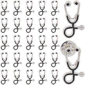 30шт. креативные броши из цинкового сплава, эмаль отворот, с железными бабочками или резиновыми муфтами, форма эхометра