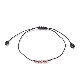 Transparent Glass Braided Bead Bracelet, Adjustable Bracelet for Women