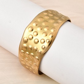 304 широко открытые браслеты-манжеты из нержавеющей стали, широкие браслеты для женщин, молотковая точка