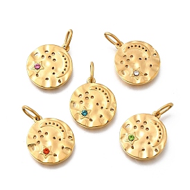 304 подвески из нержавеющей стали, со стразами, ионное покрытие (ip), плоский круг со звездой луной, с целью перехода в кольце