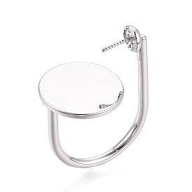 Плоские круглые латунные манжетные кольца, за половину пробурено бисера