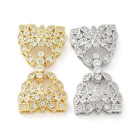 Латунное микропейв, прозрачный кубический цирконий, складные застежки, без кадмия, без никеля и без свинца, бантом