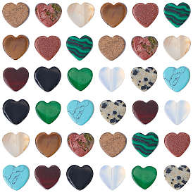 1 нити из натуральных и синтетических смешанных камней, сердце, смешанные окрашенные и неокрашенные