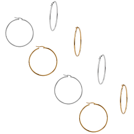 Unicraftale 201 Stainless Steel Hoop Earrings, Ring