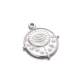 304 подвески из нержавеющей стали, плоский круглый с очарованием глаз