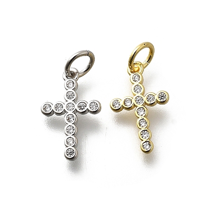 Латунные микро проложить кубического циркония прелести, крест прелести, без свинца и без кадмия, долговечный, стойки покрытие, с целью перехода в кольце