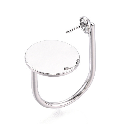 Плоские круглые латунные манжетные кольца, за половину пробурено бисера