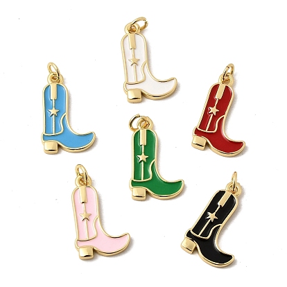 Латунь эмаль подвески, брелоки для ботинок, без кадмия и без свинца, долговечный, стойки покрытие, реальный 18 k позолоченный