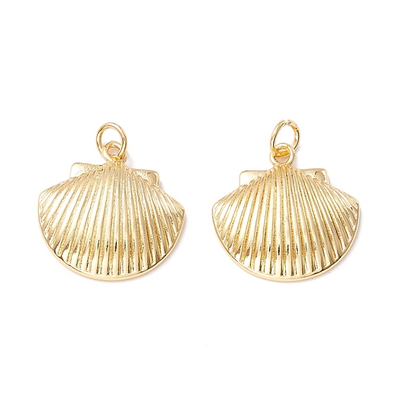 Rack Plating Brass Pendant, Eco-friendly, Cadmium Free & Lead Free, Shell