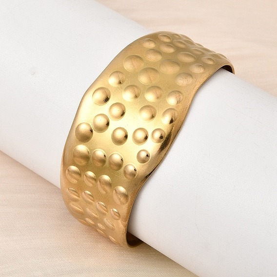 304 широко открытые браслеты-манжеты из нержавеющей стали, широкие браслеты для женщин, молотковая точка