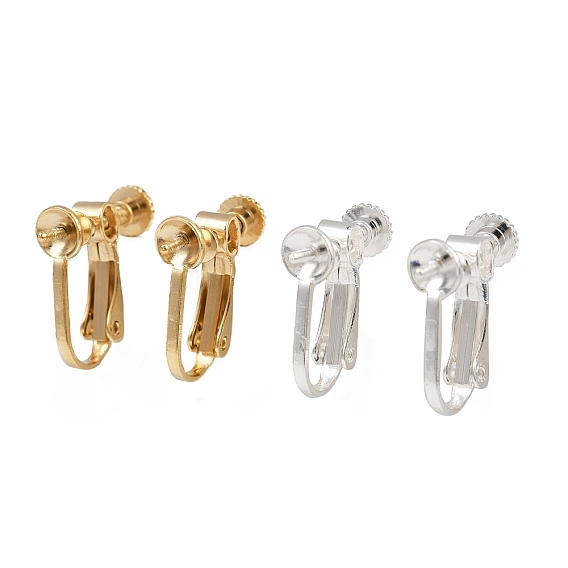 Латунные серьги с клипсами, без кадмия и без свинца, за половину пробурено бисера