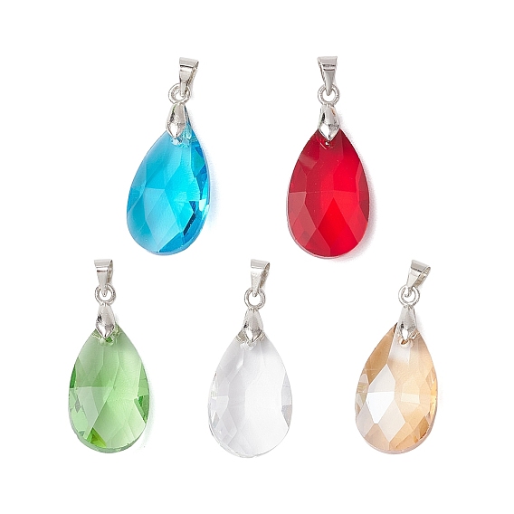 Подвески из каплевидного стекла, граненые