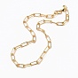 Brass Paperclip Chain Necklaces, with Lobster Claw Clasps, Long-Lasting Plated, Word Hand Made