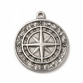 304 Stainless Steel Pendants, Flat Round