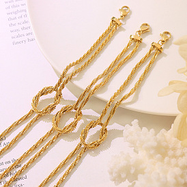 Minimalist Titanium Steel 18K Gold Plated Bracelet Chain for Women