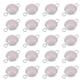 20шт. подвески-соединители из драгоценных камней, полукруглые звенья, с платиновым оттенком 304 фурнитура из нержавеющей стали