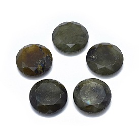 Labradorite cabochons naturales, plano y redondo, facetados