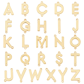 26шт 26 стили стойка покрытие латунь соединительные подвески, реальный 18 k позолоченный, долговечный, без кадмия, без никеля и без свинца, ссылки на письма, Письмо ~ Z