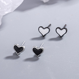 Sweet Heart Simple Girl Heart Earrings - Copper Earrings for Women.
