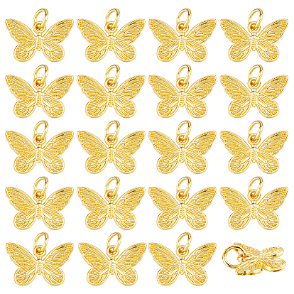 20 латунные подвески шт., бабочки прелести, с целью перехода в кольце
