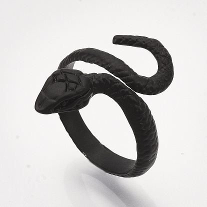 Electrophoresis Alloy Cuff Finger Rings, Snake