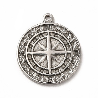 304 Stainless Steel Pendants, Flat Round