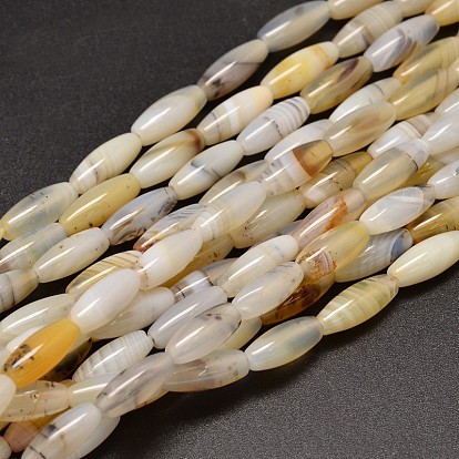 Rice Natural Dendritic Agate Bead Strands
