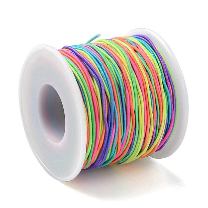 Round Segment Dyed Polyester Elastic Cord, with Spool