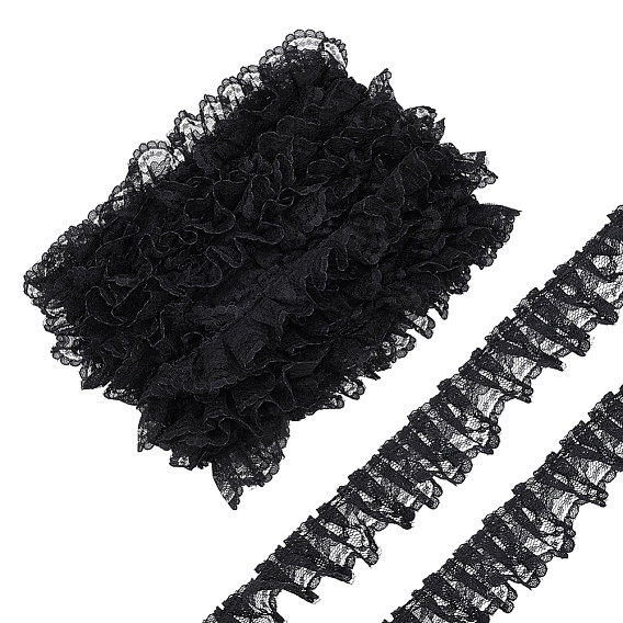 15 ярдов полиэстеровых кружевных лент с цветами, для декора из ткани своими руками