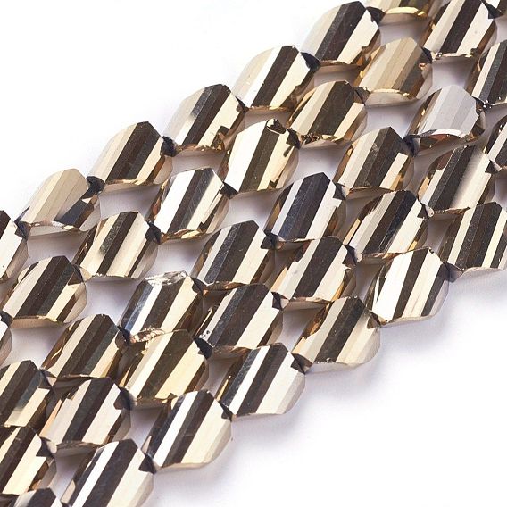 Electroplate Glass Beads Strands, Twist