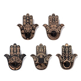 Hamsa Hand Wooden Crystal Sphere Display Stands, Witch Stuff Wiccan Altar Decor, Witchy Supplies Small Tray, for Witchcraft