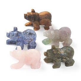 Decoraciones de la exhibición casera de la piedra natural natural, oso