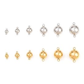 304 Stainless Steel Magnetic Clasps, Round, with Loops, Round Hole