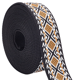 5 yardas de cinta de rombos jacquard de poliéster de estilo étnico, para accesorios de ropa