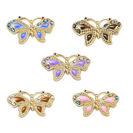 304 из нержавеющей стали горный хрусталь подвески, бабочки прелести, cmолой, реальный 18 k позолоченный, вакуумное покрытие pvd, долговечный