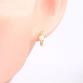 Colorful Opal Ear Studs in Sterling Silver for Trendy and Fashionable Look