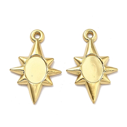 Ионное покрытие (ip) 304 подвеска из нержавеющей стали с кабошоном, звезда