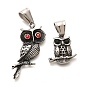 304 подвески из нержавеющей стали, со стразами, античное серебро, очарование совы