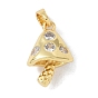 Латунные микропаве прозрачные подвески с фианитом, без кадмия, без никеля и без свинца, гриб