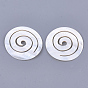 Freshwater Shell Pendants, Flat Round with Vortex