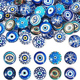 80 шт 10 стили стеклянные кабошоны, полукруглый с дурным глазом