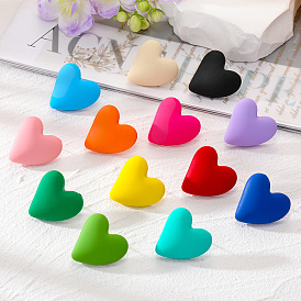 Cute Heart Earrings in Macaron Colors, Sweet and Versatile Jewelry