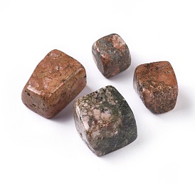 Natural Unakite Beads, Cube, No Hole/Undrilled