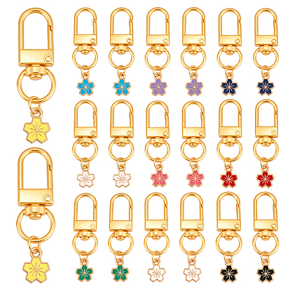 20 шт. 10 цвета, подвески из эмали из цветочного сплава, украшения, с поворотными застежками сплава