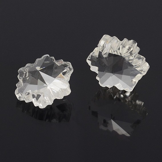 Faceted Snowflake Glass Charms