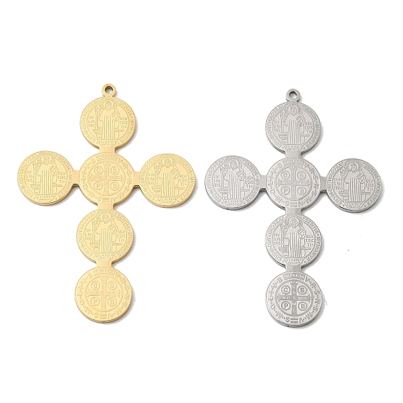 304 подвески из нержавеющей стали, крест с амулетом святого Бенедикта, без свинца, без кадмии и без никеля