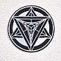 Computerized Embroidery Cloth Iron on/Sew on Patches, Costume Accessories, Appliques, Flat Round with Triangle
