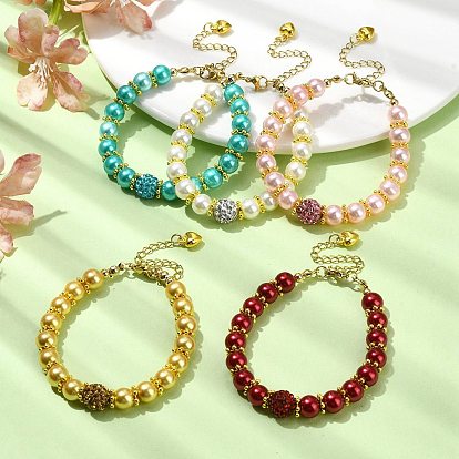 Glass Imitation Pearl Beaded Bracelets for Women
