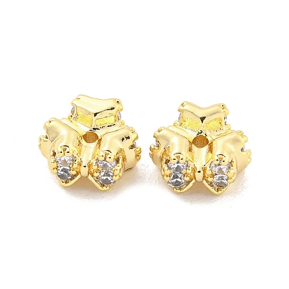 Brass Micro Pave Clear Cubic Zirconia Charms