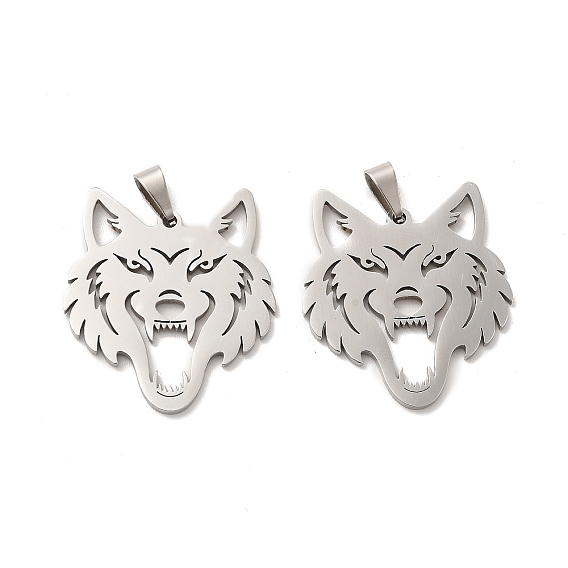 201 подвески из нержавеющей стали, очарование головы волка